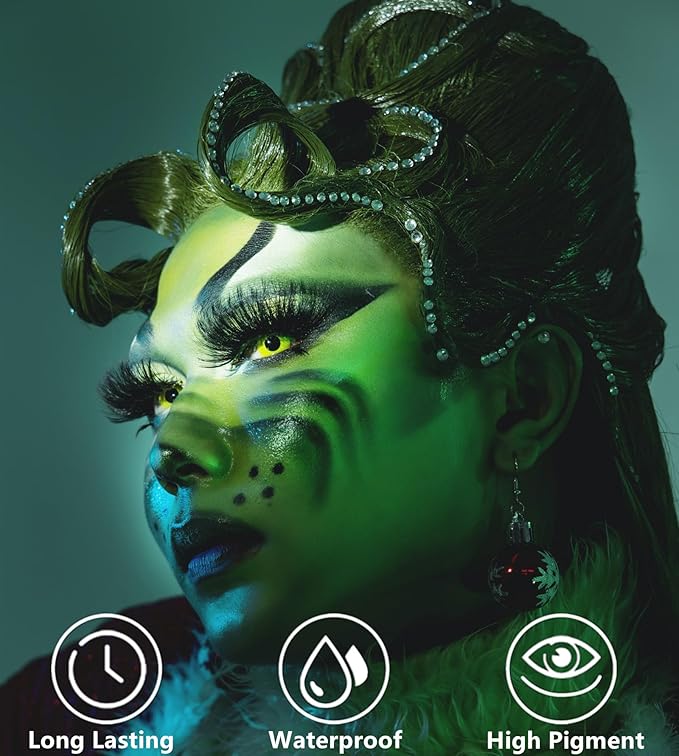 Go Ho Green Face Paint,Waterproof Oil Based Cream Green Face Body Paint Stick for Halloween Cosplay SFX Hulk Witch Gamora Zombie Makeup