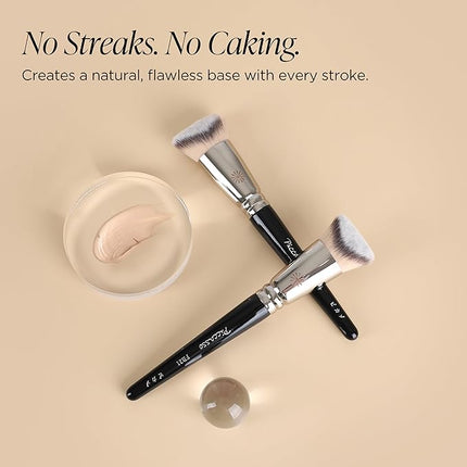 Piccasso Brush Korean Foundation Spatula – Professional Stainless Steel Makeup Tool for Thin, Seamless Foundation & Cream Blending (V-cut)