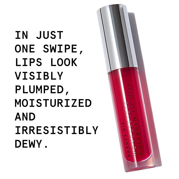 Beauty Pie Wondergloss Collagen Lip Oil + Cherryo 0.13 fl oz – Hydrating, Plumping, Non-Sticky Lip Gloss Oil with Collagen AC Micro-Vectors, Cherry & Hibiscus Oils