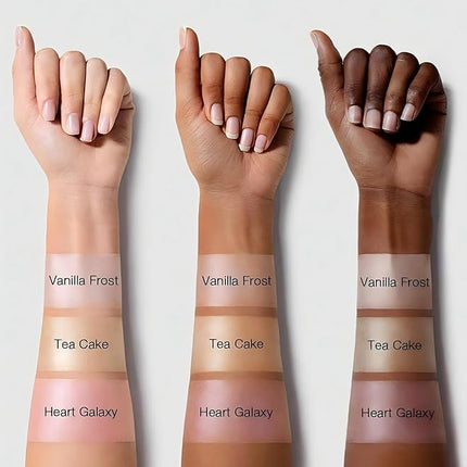 SHEGLAM Lunar Glow Highlighter Face Highlighter Multichrome Glitter Shimmer Highlighter Makeup Eye Face Body Highlighter Illuminator, Silky Creamy Eyeshadow-Heart Galaxy