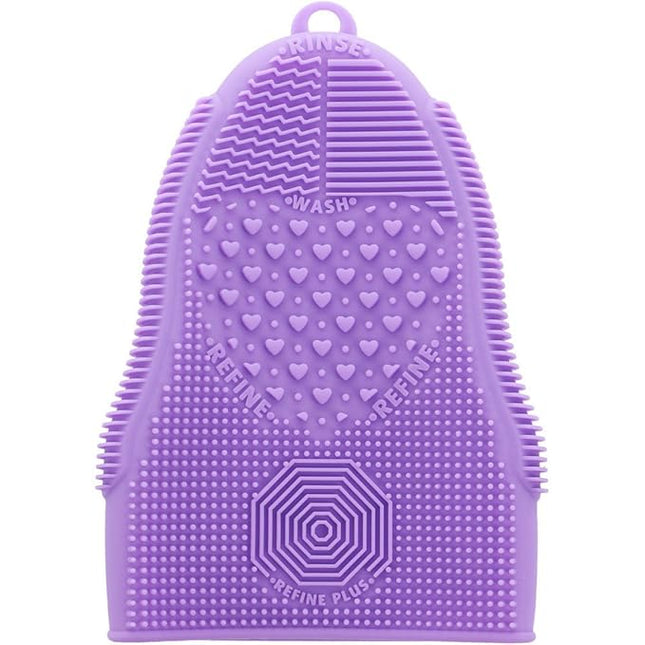 Makeup Brush Cleaner Glove Mat Mitt Silicone Cosmetic Cleaning Scrubber Tool Face Brushes and Eye Brush Washing Pad Purple