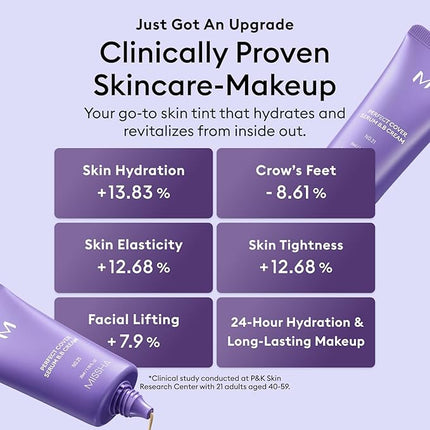 MISSHA M PERFECT COVER SERUM BB CREAM No.33 Tan -Tan with Warm Undertone, BB Cream by Cardi B Pick, Skin Tint, Tinted Moisturizer, Skin Care Foundation Makeup, Korean Makeup, 1.18 Fl oz