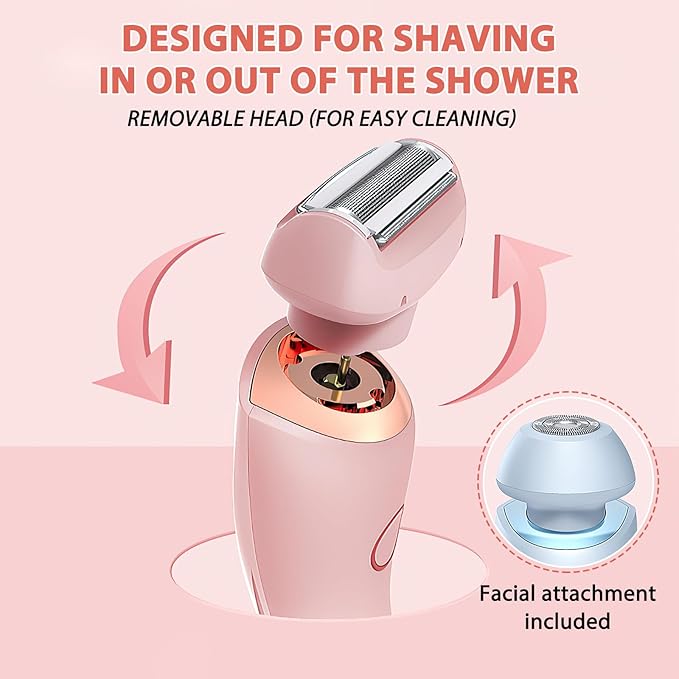 The Glide Pro 3.0 Razors,Smooth Shave Pro for Women,2 in 1 Electric Shaver Razors,Wireless Bikini Trimmer for Pubic Hair,Waterproof Wet & Dry Use for Armpit Legs Face Hairs (Blue)