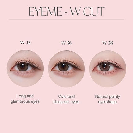 EYEME Cutting Eyelash NO.W33 – 5 Set Pack, Premium Cluster Lashes with W-Shaped Design for a Wide & Lifted Eye Look, Customizable & Lightweight for a Natural Finish,Glue Not Included, K-Beauty