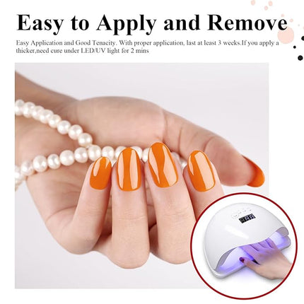 Imtiti Gel Nail Polish, 1 Pcs 15ml Bright Neon Orange Color Autumn Winter Gel Polish UV LED Soak Off Nail Art Manicure Salon DIY Nail Design Decoration at Home Gift for Women