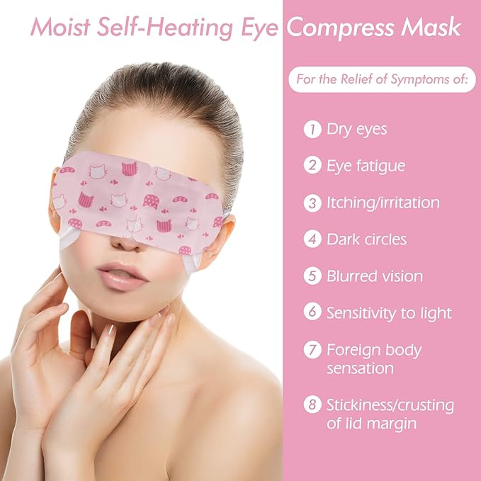 Jekeno Steam Eye Mask, 16 Packs Eye Masks for Dry Eyes, 40-60 Minutes Self Moist Warm Compress Heated Disposable Mask for Sleep, Spa Relaxing Trip Gifts, Travel Essentials for Women Men
