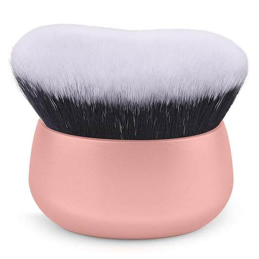 75MM Extra Large Self Tanner Kabuki Makeup Brush – Ultra Soft Dense Vegan Bristles for Body Makeup, Bronzer & Foundation–Applies Tanning Mousse, Lotion & Self Tanner–Pink, Wet & Dry