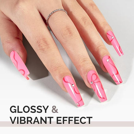 MelodySusie 0.5fl oz Strawberry Pink Gel Nail Polish, Nails Soak Off UV LED Pink Gel Polish Gift for Women Nail Art Manicure Salon DIY Nail Design Decoration at Home-A2610