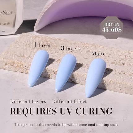 MelodySusie 15ML Gel Nail Polish,Blue Macaron Color Nails Soak Off UV LED Light Blue Gel Polish Gift for Women Nail Art Manicure Salon DIY Nail Design Decoration at Home-253-A2103