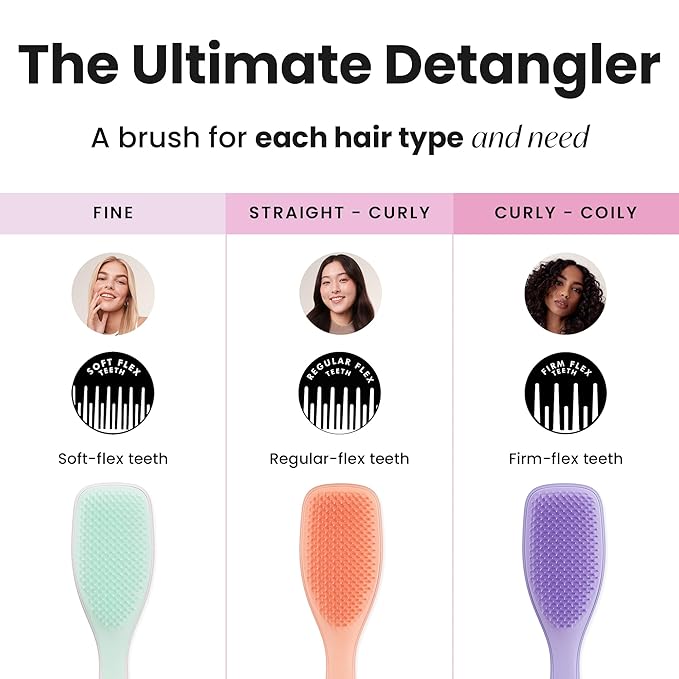 Tangle Teezer Ultimate Detangler Brush for Wet & Dry Hair, Eliminates Knots & Reduces Breakage for All Hair Types, Amazon Exclusive Apricot