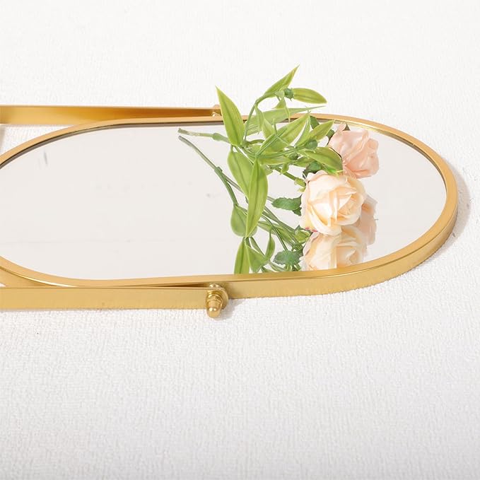 Tabletop Mirrors Makeup Mirror Portable Vanity with Metal Frame Desk Table Mirror with 180°Adjust Dressing Room Rotate Good for Bedroom Bathroom