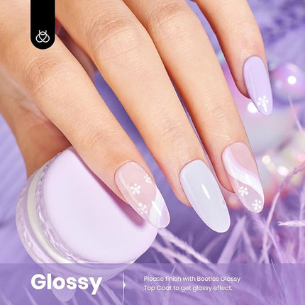 Beetles Pastel Purple Gel Polish - 1Pcs 15ml Lavender Purple Spring Gel Polish High Gloss UV Led Soak Off Nail Polish Nail Art Manicure Salon Periwinkle Color Nails