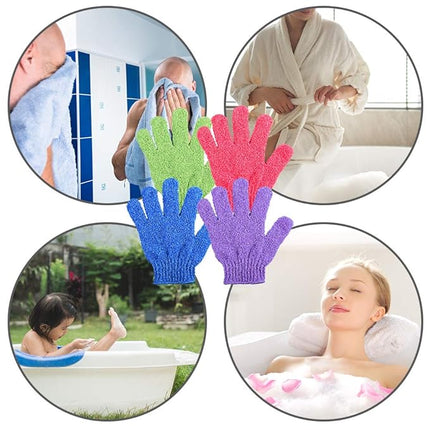Duufin 28 Pcs Exfoliating Gloves Bath Gloves Body Wash Mitt Scrubbing Exfoliator Glove for Shower, Spa, Massage, Body Scrub, Dead Skin Cell Remover