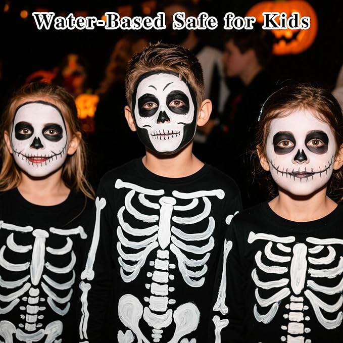 Black Face Paint Stick,Water-Based Black Body Paint Stick,Washable Full-Coverage Halloween Face Painting for Skeleton Skull Zombie Joker Clown Goth Cat Costume,SFX Makeup for Cosplay,1.06 OZ