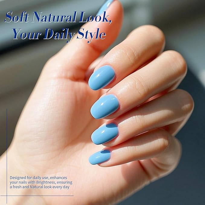 BORN PRETTY Blue Gel Nail Polish Set 6 Colors Light Blue Baby Blue Royal Blue Reflective Glitter Blue Nail Gel Kit Soak Off Nail Art Manicure Design Home Salon Holiday Gift