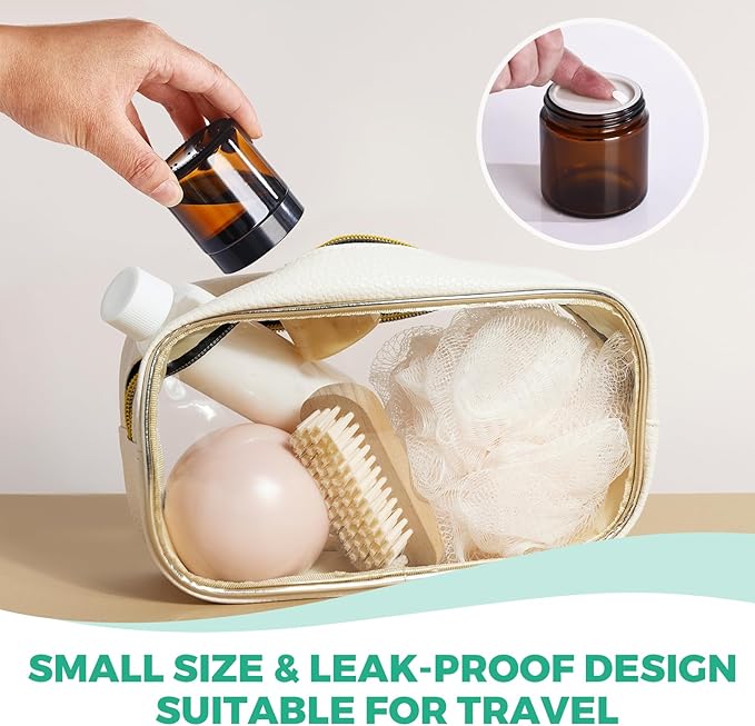 4OZ Amber Glass Jars with lids, 36 Pack Empty Cosmetic Jars, Refillable Airtight Wide Mouth Container for DIY, Sample, Cream, Lotion, Candle Making, Powder, Cosmetic