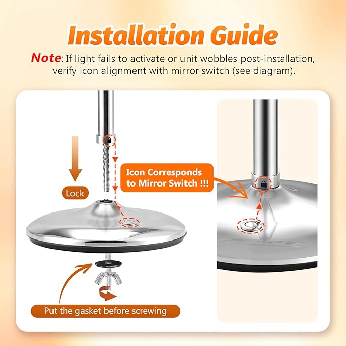Magnifying Makeup Mirror with Light: 9" Large 1X/10X Lighted Makeup Mirror, Double Sided Vanity Tabletop Mirror 360°Rotation & Adjustable Brightness, Type-C Charging & Touch Switch on Base, Chrome