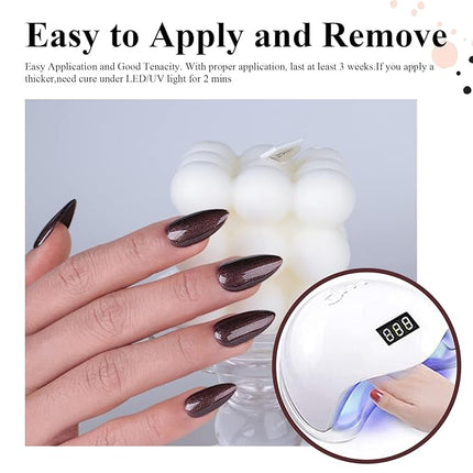 Imtiti Gel Nail Polish Glitter Brown - Bronze Brown Sparkle Soak Off UV LED Gel Polish, 0.5 Fl Oz Long Lasting DIY Nail Art for Home & Salon Manicure Starter Set for Women