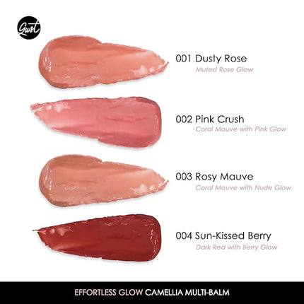 glowiest EFFORTLESS GLOW CAMELLIA MULTI-BALM (Sun-Kissed Berry, One size) - Korean Multi-Balm for Lips & Cheeks, Camellia Oil Glow Stick with Brush, Natural Dewy Look, Easy On-the-Go Makeup