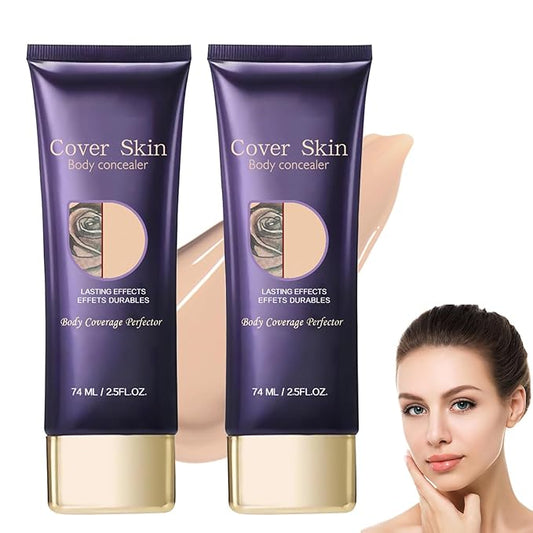 2 Pcs All Over Complexion Perfector, Body Coverage Perfector, Tattoo Cover Up Makeup Waterproof, Transfer-Resistant Body Makeup, Cream Body Makeup, Long Last Body Foundation