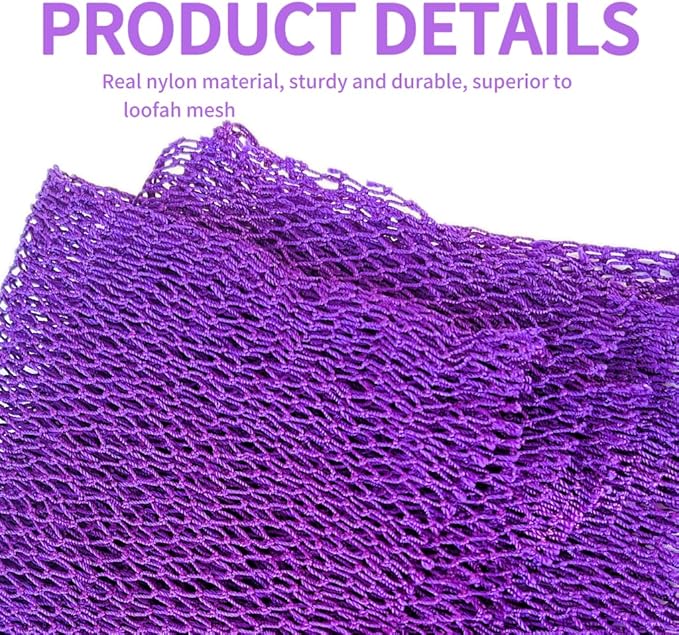 African Net Sponge Authentic, African Exfoliating Sponge Real African Net Black Owned, African Bath Sponge Back Scrubber, Body Exfoliator Shower Bath Accessories (Purple)