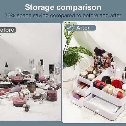Makeup Organizer Tween Girls Gifts,Large Capacity Bathroom Organizer and Storage with Drawers Trendy Stuff ,Vanity,Bathroom Countertop,Bedroom Storage for Skincare,Cosmetics,Perfume,Brushes,Eyeshadow