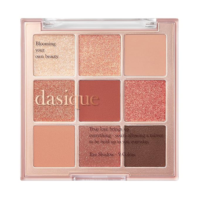 dasique Shadow Palette #02 Rose Petal I Cruelty-Free I 9 Blendable Shades in Smooth Matte and Shimmer Finishes with Gorgeous Pearls