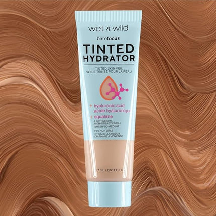 wet n wild Bare Focus Tinted Hydrator Matte Finish, Deep | Oil-Free | Moisturizing Makeup | Hyaluronic Acid | Sheer To Medium Coverage (Pack of 2)