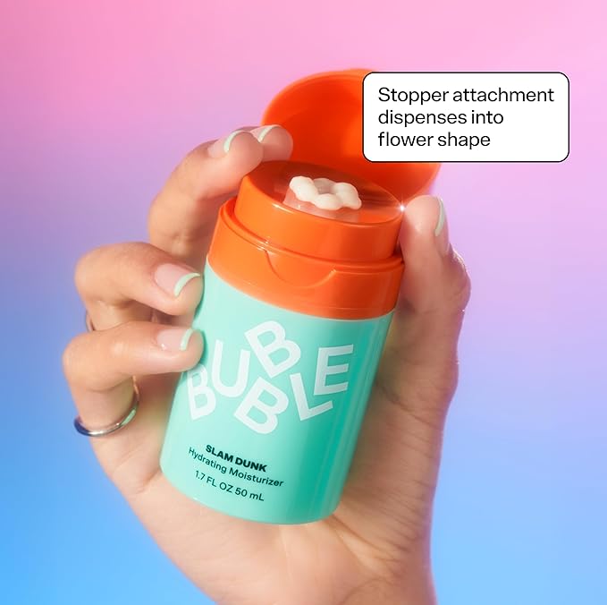 Bubble Skincare Slam Dunk Face Moisturizer for Dry Skin (50ml) + Fresh Start Exfoliating Gel Cleanser (125ml)