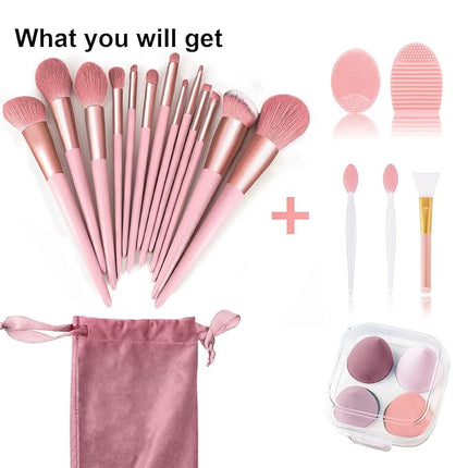 Makeup Brushes 22 Pcs Makeup Kit,Foundation Brush Eyeshadow Brush Make up Brushes Set (Pink, 22 Piece Set Large)