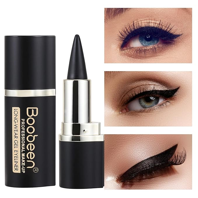 Boobeen Black Eyeliner Pencil - Quick Drying, Waterproof & Smudge-proof All Day Gel Eyeliner - Create Statement Eye Look