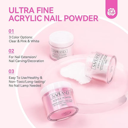 SAVILAND Acrylic Nail Kit for Beginners: Professional Nail Kit with Everything Gel Nail Polish Nail Drill U V Lignht Nail Supplies Salon Home Use Gifts Set