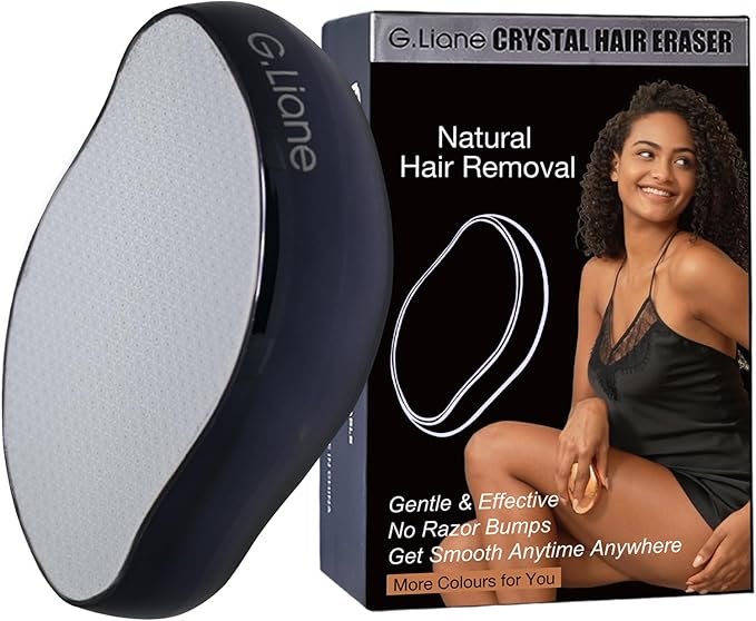 Crystal Hair Eraser,Upgraded Painless Crystal Hair Remover,Effective Nano Glass Hair Removal Device and Skin Exfoliation,Body Epilator for Women and Men(Black)
