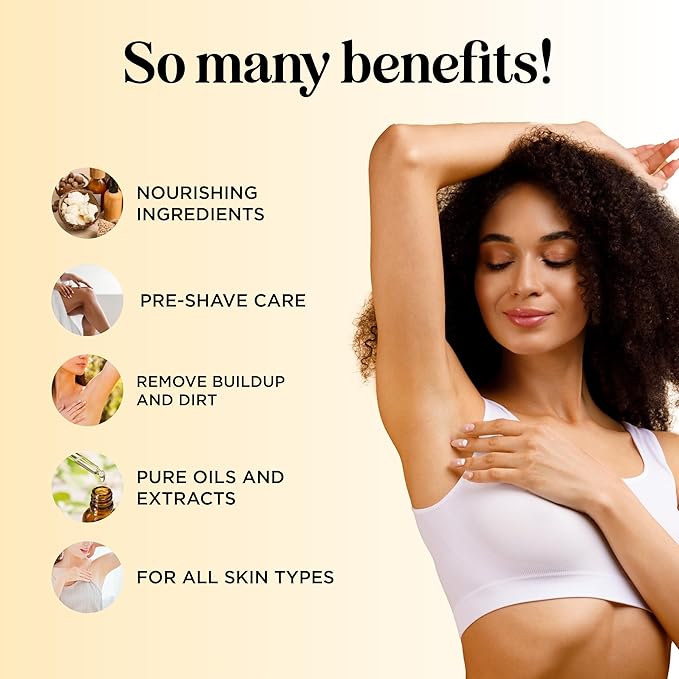 Bare Pre Shave Exfoliator for Women - Ingrown Hair Exfoliating Scrub for Bikini Area Legs & Underarms with Glycolic Acid & Volcanic Sand Exfoliants - Smoothing Bikini Area Exfoliator Pre Shave Scrub