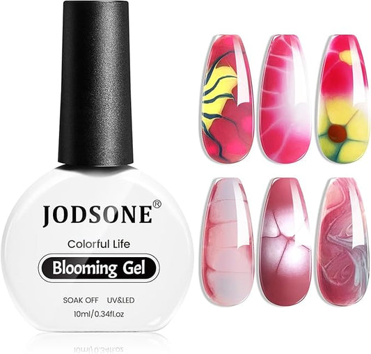 JODSONE 10ML Blooming Gel Nail Polish Clear Marble Nail Nail Art Accessories for Spreading Effects, Floral Print, Watercolor Design for Women