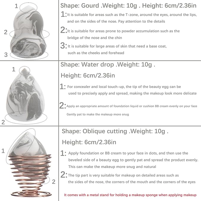 YJ-Anyue4PCS Dual-Ended Makeup Brushes & Blending Sponge Set, Professional Foundation Concealer Eyeshadow Kabuki Brush with, for Liquid Powder Cream, Vegan & Cruelty-Free