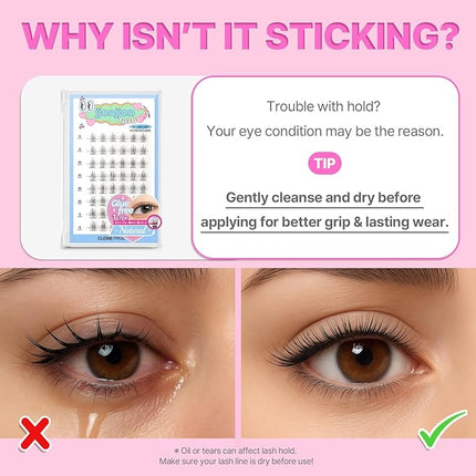 Korean Self Adhesive Lash Clusters Under No Glue Press On Pre Bond Lash Clusters Fluffy Self Adhesive False Eyelashes No Glue Needed Reusable Wispy Eyelash Extensions