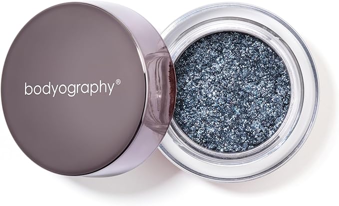 Bodyography Glitter Pigment Eye Shadow | Long Wear Shimmer Eyeshadow | Vegan, Talc & Paraben Free | Cream Powder Formula | Spectra (Navy) 1.5 g