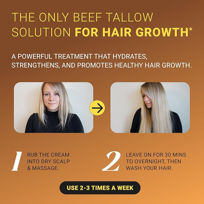 Non-Greasy Beef Tallow for Face Moisturizer Cream 5OZ Shea Butter, Vitamin E, Whipped Grass Fed Beef Tallow for Skin, Body, Hair, Lotion for Women & Men, Anti-Aging Face Moisturizer