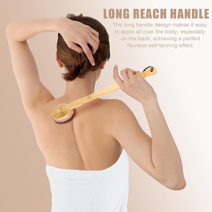 3 Pcs Self Tanner Brush Self Tanning Brush for Self Tan Brushes Kabuki Body Brushes for Self Tanner Back Applicator Self Tan Blending Makeup brush Self Tanner Face Brushes Back Lotion Applicator