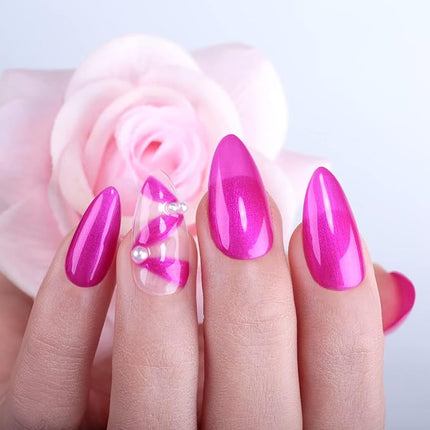 Imtiti Pearl Gel Nail Polish, 0.5 Fl.oz Violet Pink Color Soak Off UV LED Long-Lasting Gel Polish Nail Art Starter Manicure Salon DIY at Home 1Pcs