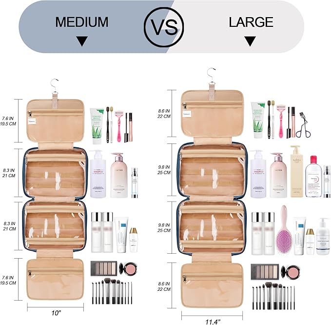 Travel Hanging Toiletry Bag for Women and Men, with 8 Leak Proofing Silicone Bottle Covers, Waterproof Makeup Accessories, Cosmetic Essentials, Cruise Ship Toiletries Bag with Jewelry Organizer, Pink
