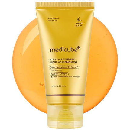 medicube Wrapping Mask Kojic Acid, Turmeric, Vitamin C Overnight Peel Off Facial Mask | Brighten & Defends Against Skin Stress for a Clear, Glowing Complexion | Korean Skin Care, 2.53 fl.oz