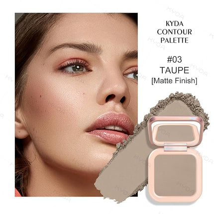 KYDA Face Sculpting Contour Palette, Smooth Matte Contour Pressed Powder, Ultra-fine Lightweight, Easy to Blend, Multiuse Baked Contour Makeup-TAUPE