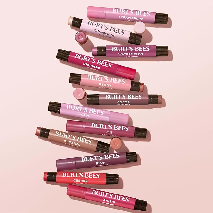 Burt’s Bees Lip Shimmer Watermelon; Warm, Luminescent Color; High Impact, Instant Moisture; with Shea and Cocoa Butters; 100% Natural Origin; 4 Tube, 0.09 Oz. (Packaging May Vary)
