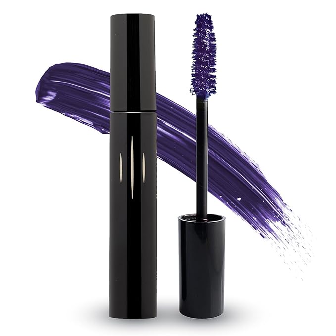 Radiant Professional Lengthening Mascara with silicone brush – Smudge-Proof Curl Mascara Volume and Length for Sensitive Eyes, Cruelty Free, Ideal for Mature & Young Women, 0.43 oz (04 Violet)
