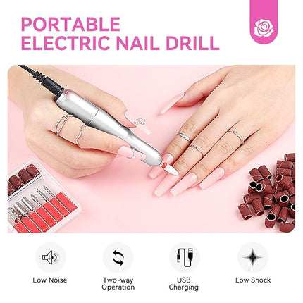 SAVILAND Acrylic Nail Kit for Beginners: Professional Nail Kit with Everything Gel Nail Polish Nail Drill U V Lignht Nail Supplies Salon Home Use Gifts Set