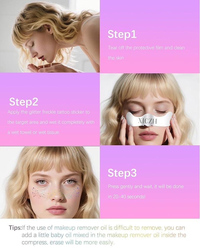 Makeup Patches, Holographic Multichrome Stickers Temporary Face Tattoos, Body Face Glitter for Women Girls, Country Concerts Singer Festival Rave Accessories (iridescent - 10 pcs)