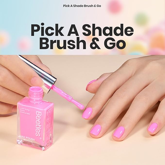 Beetles Glitter Neon Nail Polish Set - 12 Colors Hot Pink Blue Purple Rainbow Rright Glitter Nail Polish Set, Air Quick Dry DIY Fingernail Art Set Salon Home Gift