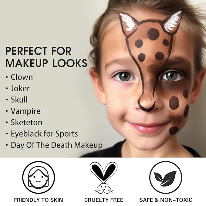 BOBISUKA Brown Face Paint, Oil-based Body Painting Kit, Cream Blendable Facepaint for Halloween Cosplay, Costume, Parties, Stage, Theater, SFX Special Effect Makeup and Hunting Camo